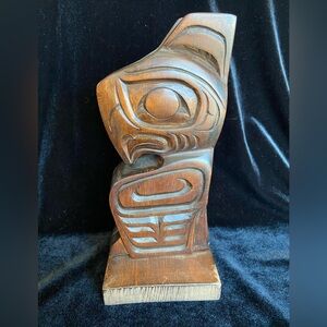 West Coast First Nations Indigenous Carved Thunderbird Signed by Dorey Brotchie